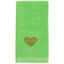 Rhinestone Golf Cotton Velour Towel (For Women) in Lime/Love Golf - Closeouts