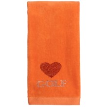 Rhinestone Golf Cotton Velour Towel (For Women) in Orange/Love Golf - Closeouts