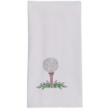 Rhinestone Golf Cotton Velour Towel (For Women) in Silver/Tee Time - Closeouts