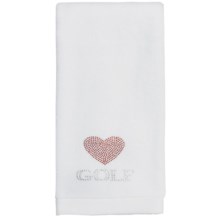 Rhinestone Golf Cotton Velour Towel (For Women) in White/Love Golf - Closeouts