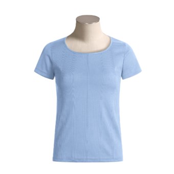 Rib Knit Shirt - Short Sleeve (For Women)