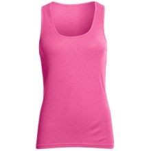 Rib-Knit Tank Top - Cotton (For Women) in Dark Pink - 2nds