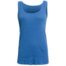 Ribbed Cotton Tank Top (For Women) in Blue - 2nds