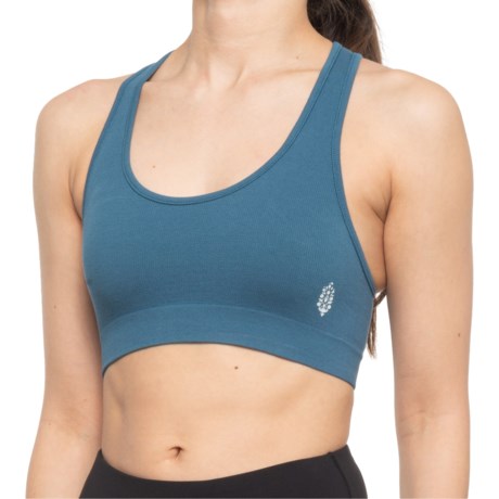 Free People Movement Rich Soul Ribbed Sports Bra - Low Impact (For Women) - 4405 AGEN SEA (XS/S )