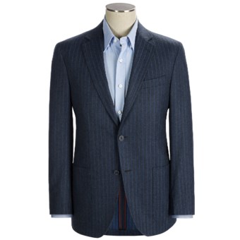 Riviera Red Panama Stripe Sport Coat - Wool Flannel, Modern Fit (For Men) in Blue
