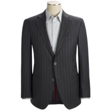 Riviera Red Panama Stripe Sport Coat - Wool Flannel, Modern Fit (For Men) in Charcoal - Closeouts