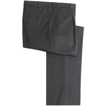 Riviera Simon Dress Pants - Wool Gabardine, Single Pleat (For Men) in Grey