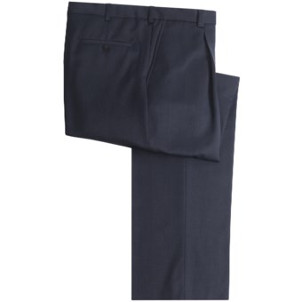 Riviera Simon Dress Pants - Wool Gabardine, Single Pleat (For Men) in Navy