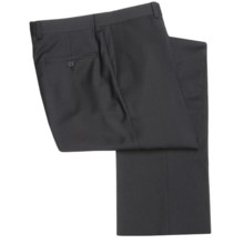 Riviera Wool Striped Dress Pants - Flat Front (For Men) in Black - Closeouts