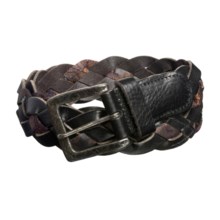 Robert Graham Amos Braided Belt - Leather-Silk, Antique Brass Buckle (For Men) in Black - Closeouts
