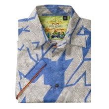 Robert Graham Caneel Sport Shirt - Silk, Short Sleeve (For Men in Grey/Blue/White - Closeouts