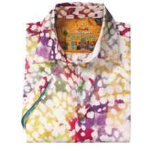 Robert Graham Chalvilles Sport Shirt - Silk, Short Sleeve (For Men) in White/Red/Purple - Closeouts