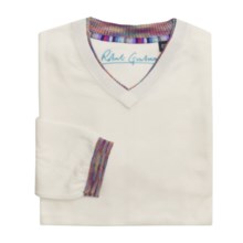 Robert Graham Kapock Cotton Sweater - High V-Neck (For Men) in White - Closeouts