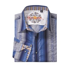 Robert Graham Naipaul Jacquard Sport Shirt - Long Sleeve (For Men) in Blue - Closeouts