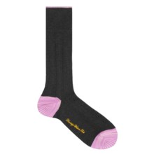 Robert Graham Ribbed Cotton Socks (For Men) in Charcoal - Closeouts
