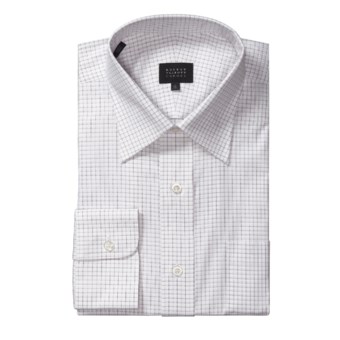 Robert Talbott Satin Micro Check Dress Shirt - Long Sleeve (For Men) in Purple Brick
