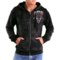 Rock & Roll Cowboy Distressed Screenprint Hoodie Sweatshirt - Zip Front (For Men) in Black