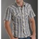 Rock & Roll Cowboy Dobby Plaid Shirt - Snap Front, Short Sleeve (For Men)