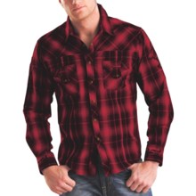 Rock & Roll Cowboy Plaid Cross Applique Western Shirt - Snap Front, Long Sleeve (For Men) in 65 Red - Closeouts