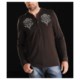 Rock & Roll Cowboy Scattered Cross Henley Shirt - Long Sleeve (For Men)