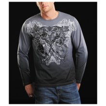 Rock & Roll Cowboy Scrolling Art T-Shirt - Long Sleeve (For Men) in Grey - Closeouts