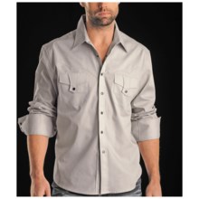 Rock & Roll Cowboy Twill Shirt - Studded Embroidery, Long Sleeve (For Men) in Light Grey - Closeouts