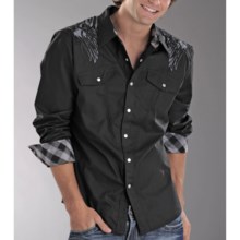 Rock & Roll Cowboy Wing Print Shirt - Snap Front, Long Sleeve (For Men) in Black - Closeouts
