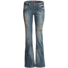Rock & Roll Cowgirl Asymmetrical Deco Flap Pocket Jeans - Low Rise, Bootcut (For Women) in Medium Wash - Closeouts