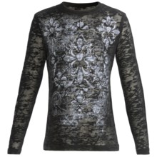 Rock & Roll Cowgirl Burnout Shirt - Long Sleeve (For Girls) in Black - Closeouts