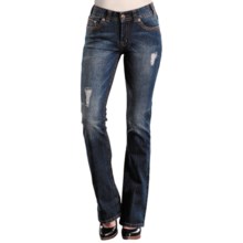 Rock & Roll Cowgirl Contrast Bean Stitch Jeans - Mid Rise, Bootcut (For Women) in 43 Med Wash - Closeouts