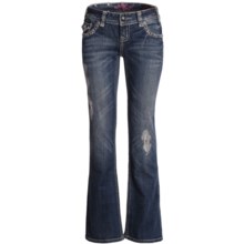 Rock & Roll Cowgirl Embroidered Detail Jeans - Low Rise, Bootcut (For Women) in Medium Wash - Closeouts