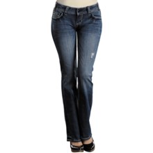 Rock & Roll Cowgirl Embroidered Winged Cross Jeans - Low Rise, Bootcut (For Women) in Med Wash - Closeouts