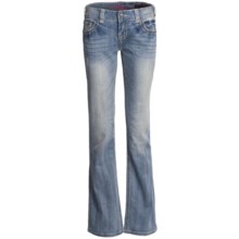 Rock & Roll Cowgirl Faux-Snakeskin Patch Jeans - Low Rise, Bootcut (For Women) in Light Wash - Closeouts
