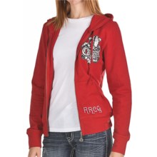 Rock & Roll Cowgirl Fleur-De-Lis Hoodie Sweatshirt - French Terry Knit (For Women) in Red - Closeouts