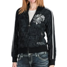 Rock & Roll Cowgirl Fleur-De-Lis Track Jacket (For Women) in Black - Closeouts
