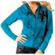 Rock & Roll Cowgirl Flock Cross Hoodie Sweatshirt - French Terry Knit (For Women)