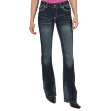 Rock & Roll Cowgirl Hematite and Nailhead Jeans - Bootcut (For Women) in Dark Wash - Closeouts