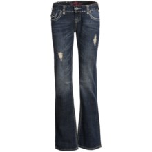 Rock & Roll Cowgirl Lurex® Deco Stitching Jeans - Low Rise, Bootcut (For Women) in Dark Wash - Closeouts