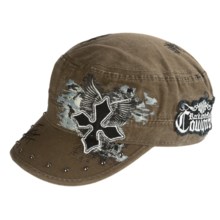 Rock & Roll Cowgirl Military Style Cap (For Women) in Olive Twill - Closeouts