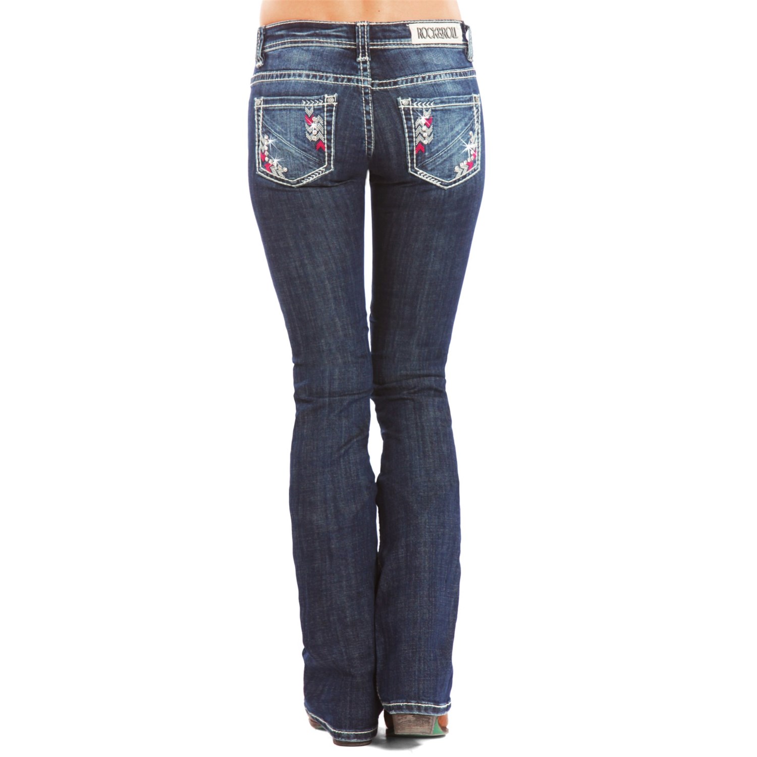 pink bootcut jeans