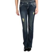 Rock & Roll Cowgirl Pyramid Studded Jeans - Low Rise, Bootcut (For Women) in Medium Wash - Closeouts