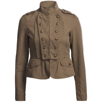 Rock & Roll Cowgirl Screenprint Military Style Jacket (For Women) in Khaki