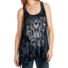 Rock & Roll Cowgirl Tie-Dye Tank Top - Handkerchief Hem (For Women) in Steel - Closeouts