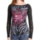 Rock & Roll Cowgirl Zebra Print Shirt - Long Burnout Sleeve (For Women)