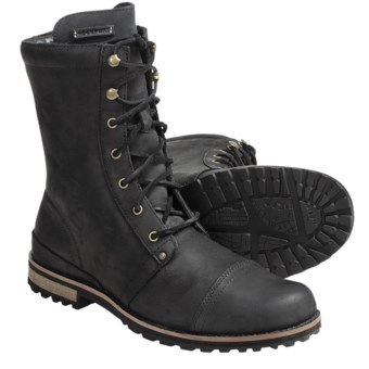 Rockport Cap Toe Boots - Leather (For Men) in Black/Black