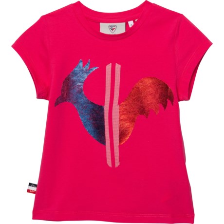 Rossignol Rooster T-Shirt - Short Sleeve (For Big Girls) - PINK FUSHIA (8 )