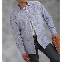Roper Amarillo Mini-Squares Western Shirt - Long Sleeve (For Men) in Blue - Closeouts