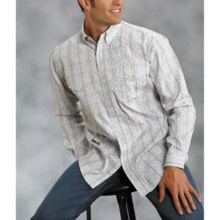 Roper Amarillo Overprint Plaid Shirt - Button Front, Long Sleeve (For Men) in Blue - Closeouts