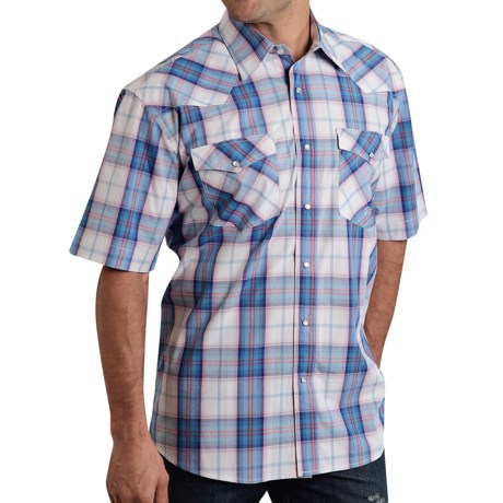 Roper Amarillo Plaid Western Shirt Snap Front, Short Sleeve (For Men and Big Men)