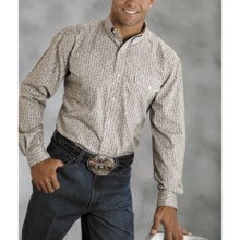 Roper Amarillo Shirt - Climbing Stripe, Long Sleeve (For Tall Men) in Tan - Closeouts